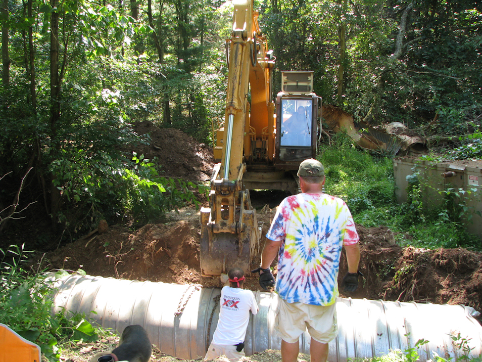 After The hole is dug, you put the pipe in the hole