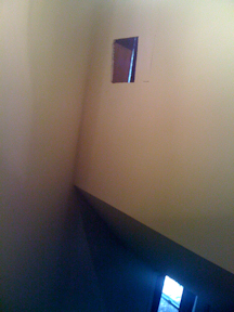 Drywall Hole to see the back of the Shower