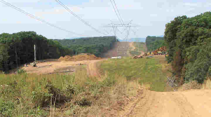 Looking down the PowerLine at the Cleared area